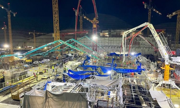 Akkuyu NGS'nin 3'üncü ünitesinde türbin tesisi temeline beton dökme işlemi tamamlandı
