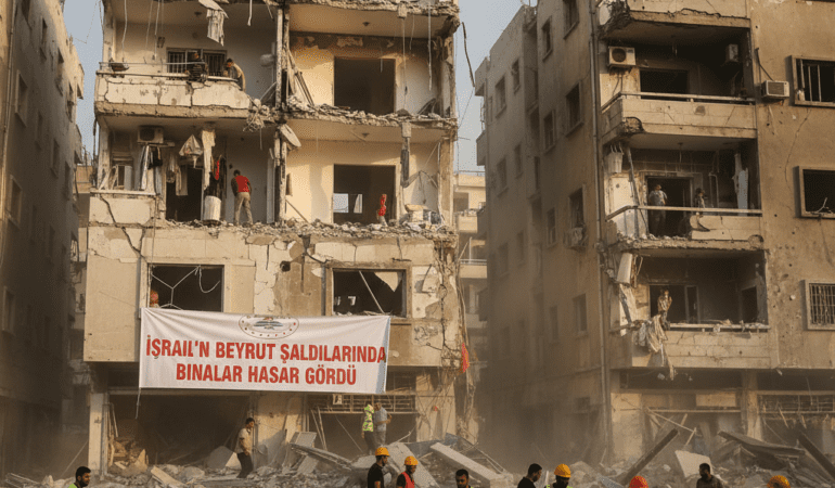 İsrail'in Beyrut Saldırılarında Binalar Hasar Gördü 1 Israilin-Beyrut-Saldirilarinda-Binalar-Hasar-Gordu-gemini
